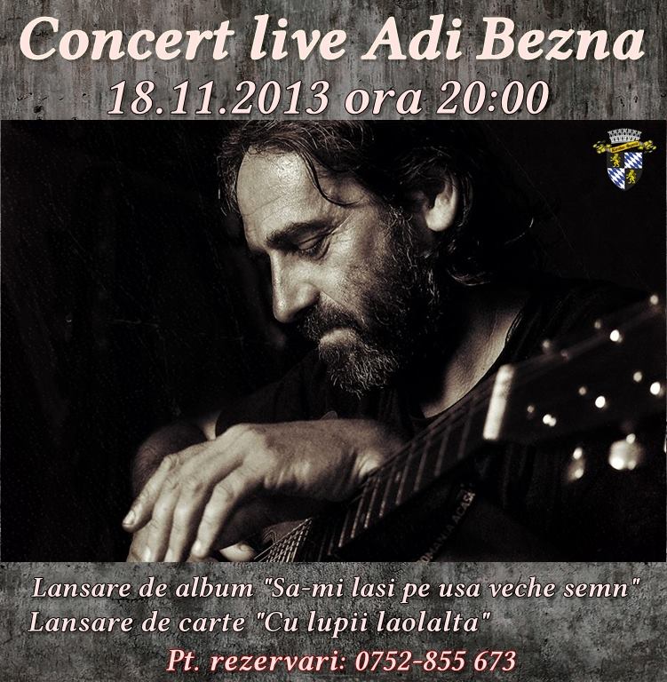18.11 – Concert live si lansare de carte Adi Bezna la Cluj