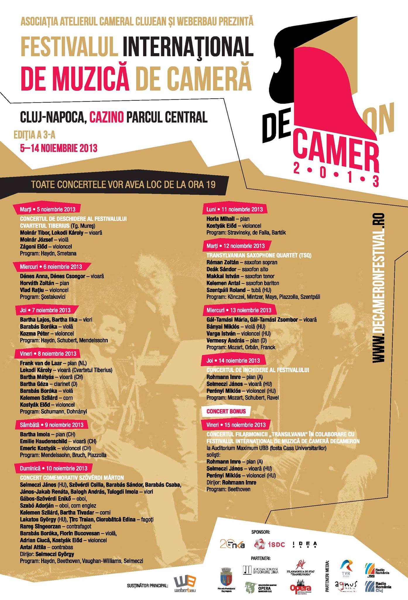 5-14.11 – Incepe Festivalul Internaţional de Muzică de Cameră deCAMERon