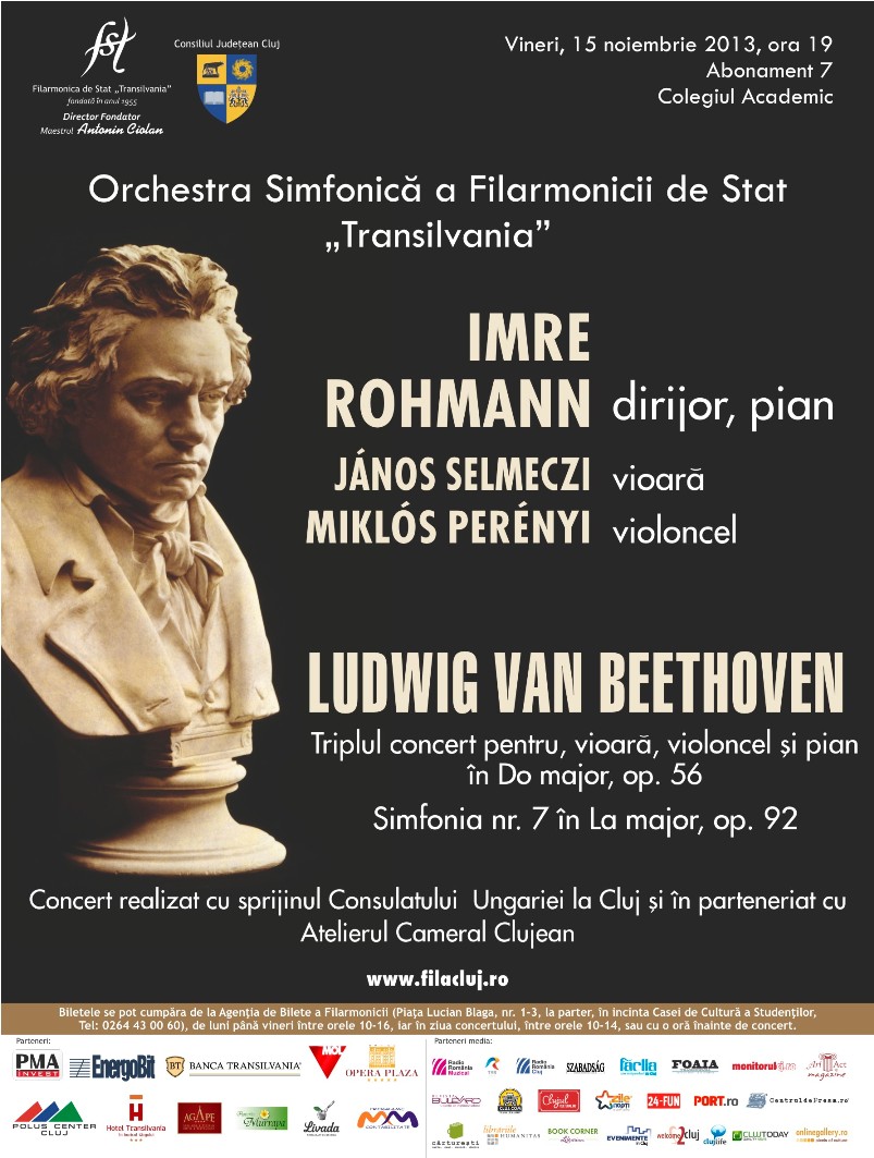 15.11 – Concert simfonic bonus sustinut de Filarmonica Transilvania in cadrul Festivalului deCAMERon