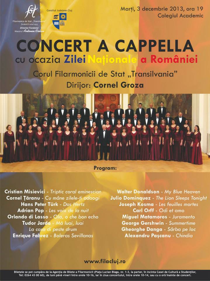 3.12 – Concert A Cappella cu ocazia Zilei Nationale a Romaniei
