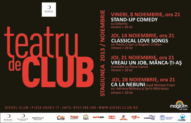 8-28.11 – Teatru de Club in Diesel. Programul lunii Noiembrie
