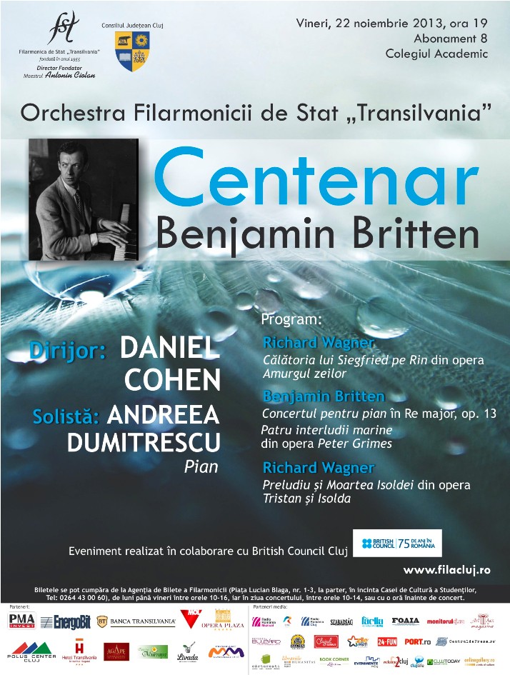 22.11 Concert Simfonic – Centenar Benjamin Britten sub bagheta dirijorului Daniel Cohen