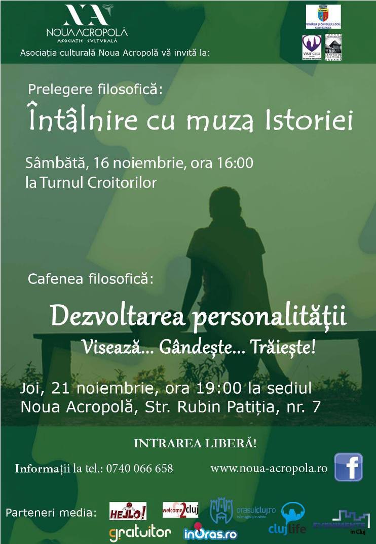 16.11 – Prelegerea filosofica “Intalnire cu Muza Istoriei” la Turnul Croitorilor