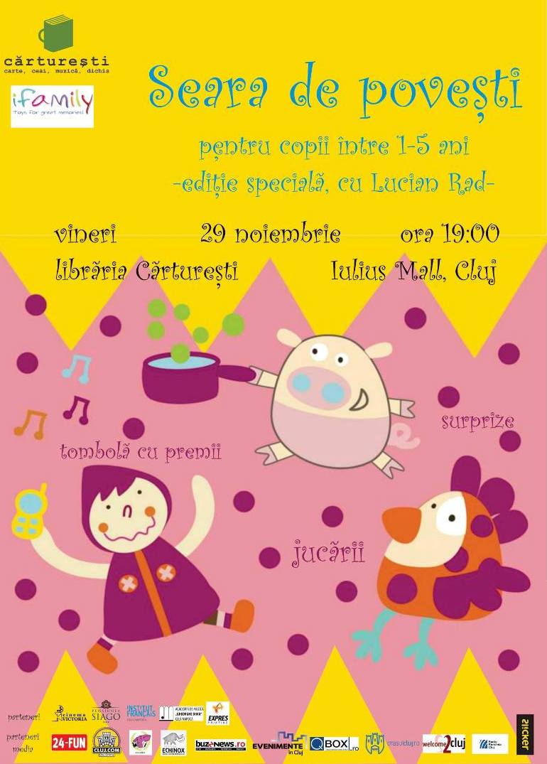 29.11 – Seara de povesti pentru copii intre 1-5 ani