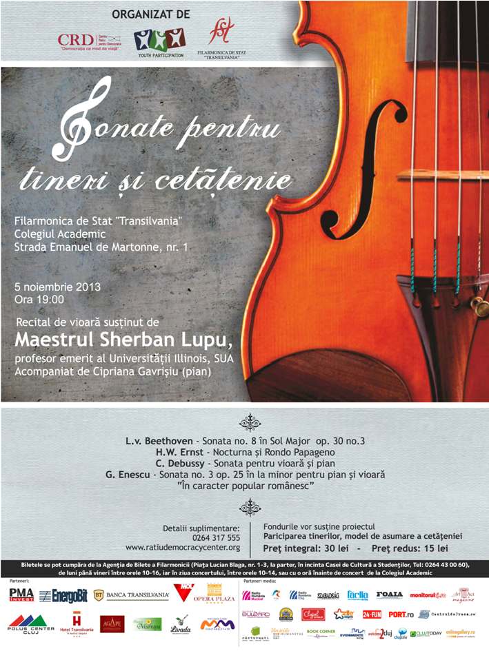 5.11 – Recital caritabil Serban Lupu si Cipriana Gavrisiu, pentru tineri si democratie