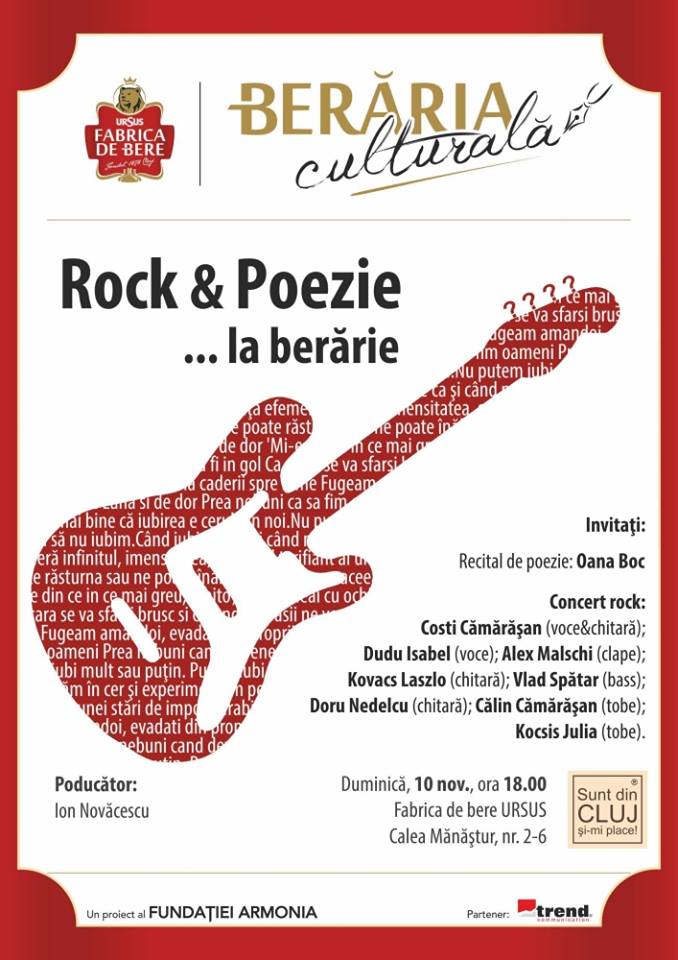 10.11 – Rock si poezie la Beraria Culturala