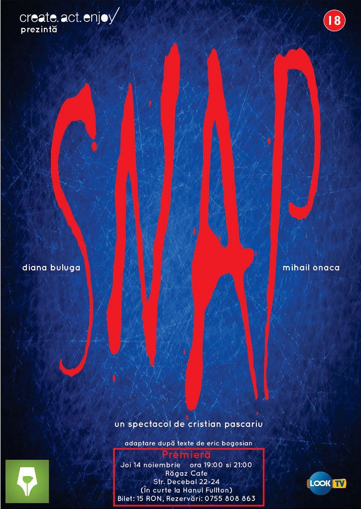 14.11 – SNAP – Spectacol de teatru in premiera la Cluj