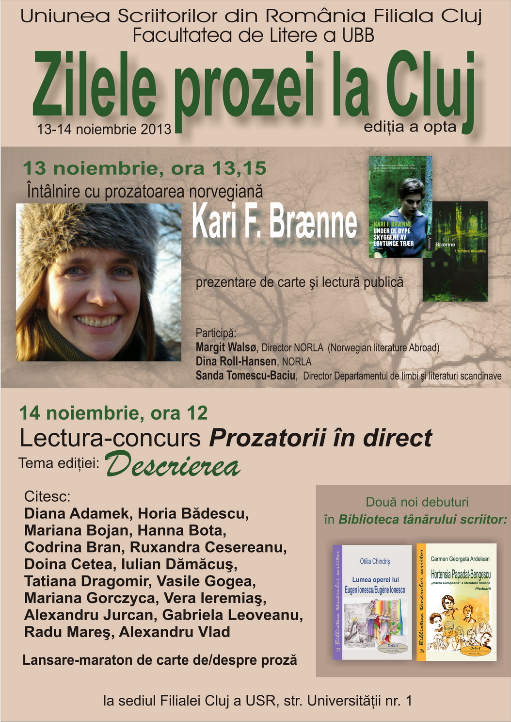 13-14.11 – Zilele prozei la Cluj 2013