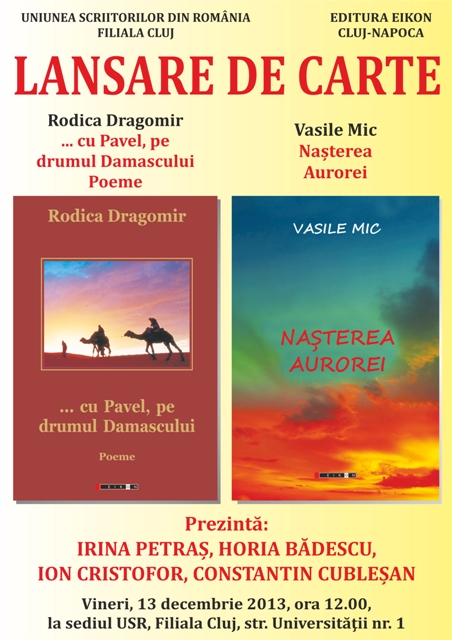 13.12 – Lansare Rodica Dragomir și Vasile Mic la USR Cluj