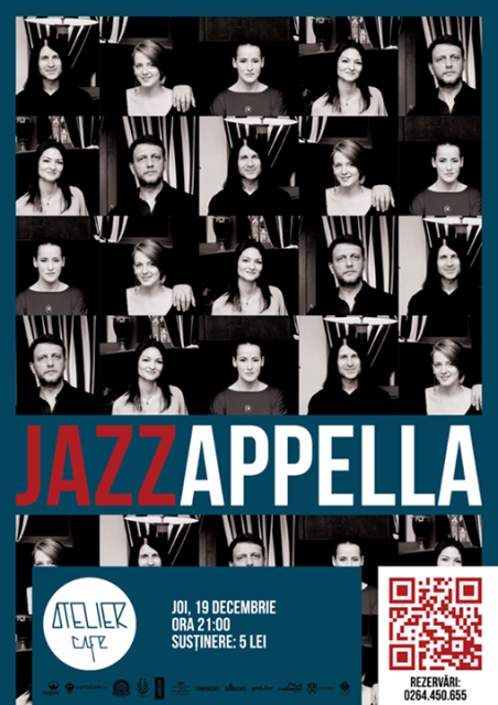 19.12 – Jazzappella în concert la Atelier Cafe