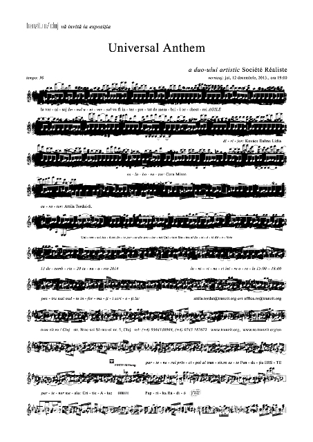 12.12 – Expoziţia inedită Universal Anthem a grupului artistic Société Réaliste