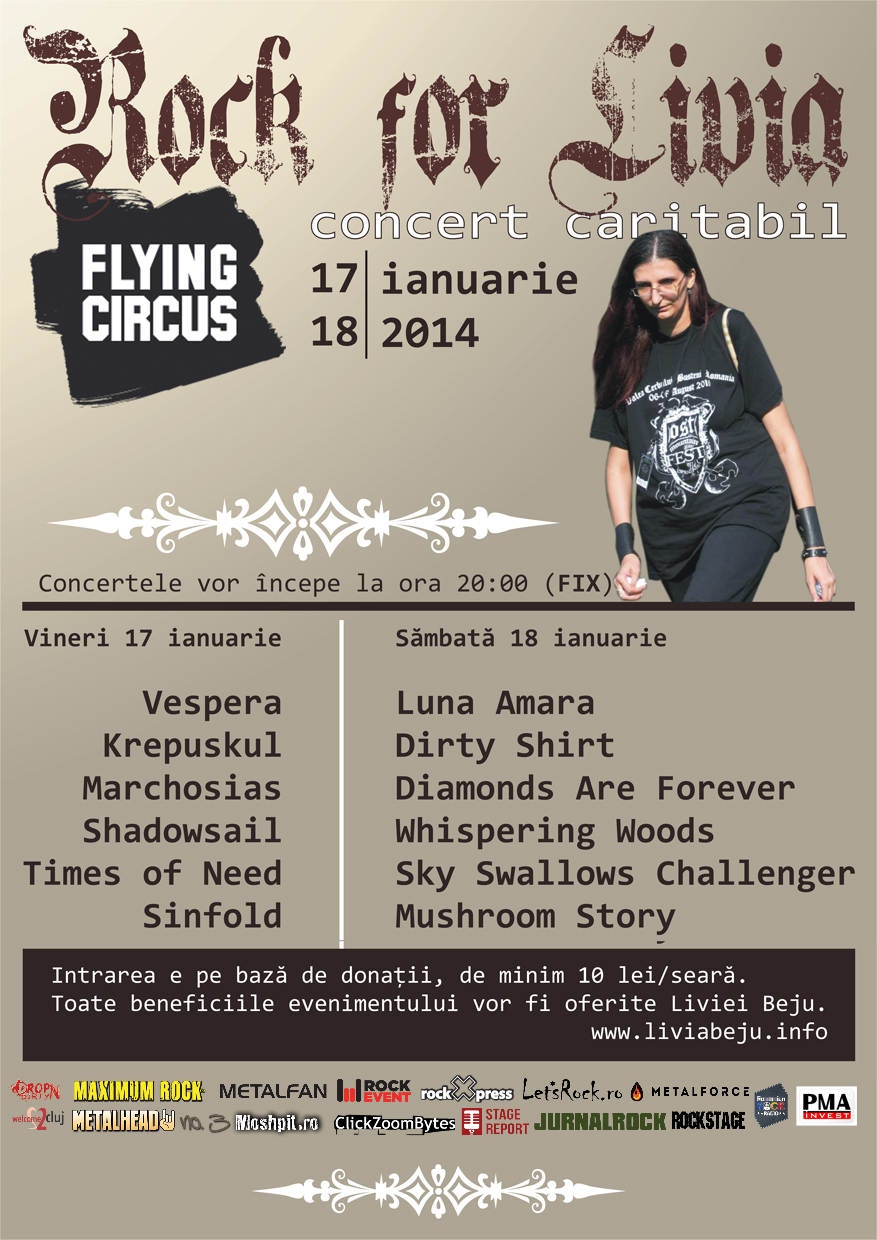 17-18.01 – ROCK FOR LIVIA – Concert caritabil pentru Livia Beju in Flying Circus