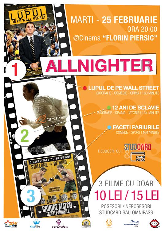 25.02 Începe programul intensiv de Oscaruri: ALL Nighter la cinema Florin Piersic