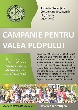 23.11 Campanie umanitara pentru VALEA PLOPULUI