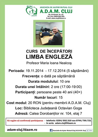 19.11-17.12 Limba engleză – curs începători