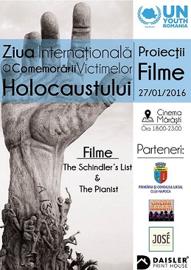 27.01 Proiectii de filme: Comemorarea Victimelor Holocaustului