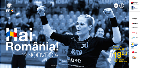 09.03 Meci de handbal: Romania-Norvegia