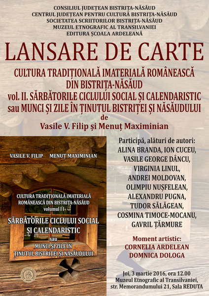 03.03 Lasnsare de carte: Cultura traditionala imateriala din Bistrita-Nasaud
