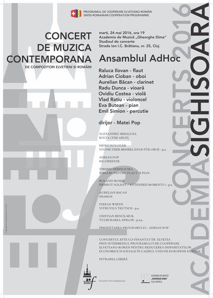 24.05 Concert de compozitori contemporani elveţieni şi români