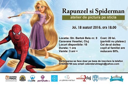 18.08 Atelier de pictura pe sticla: Rapunzel si Spiderman
