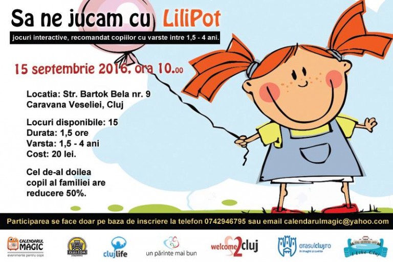 15.09 Atelier pentru copii: Sa ne jucam cu LiliPot