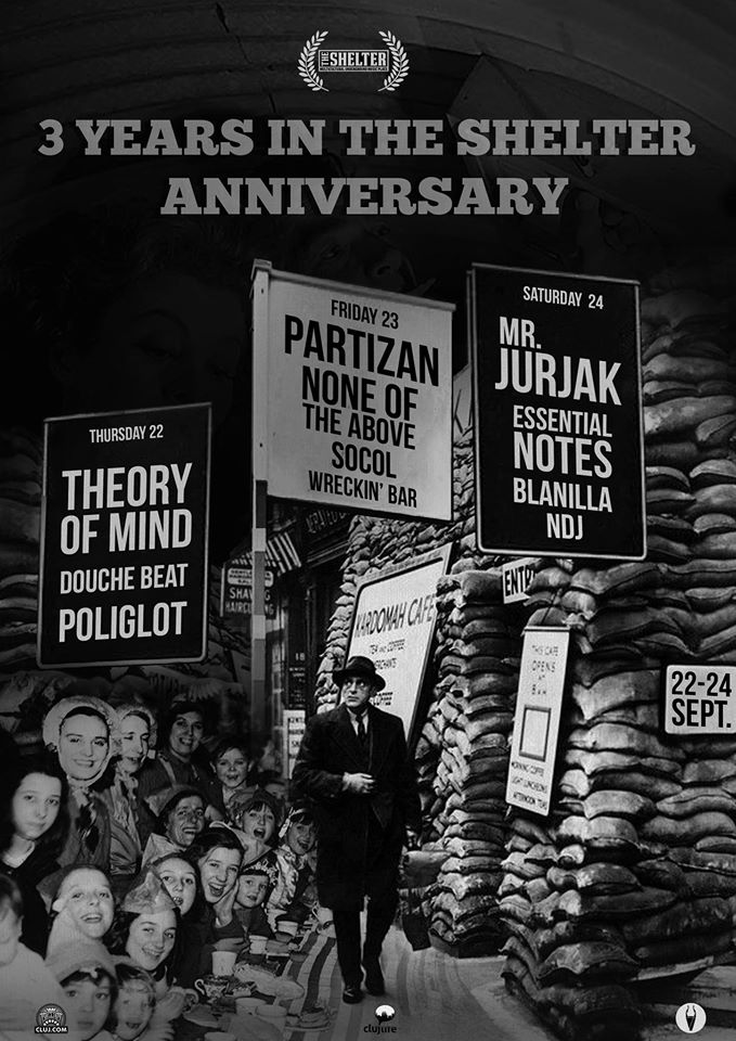 22-24.09 Party: Aniversare: 3 ani în The Shelter