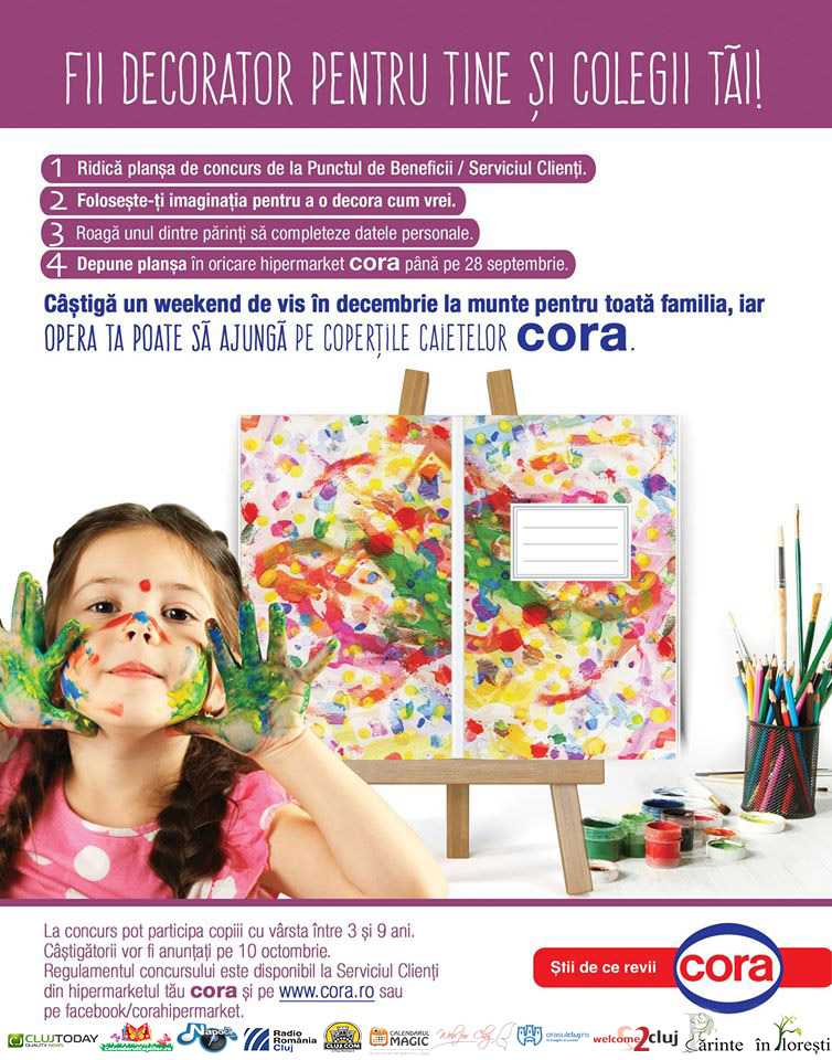 17.09 Eveniment pentru copii: Fii decorator pentru tine și colegii tai