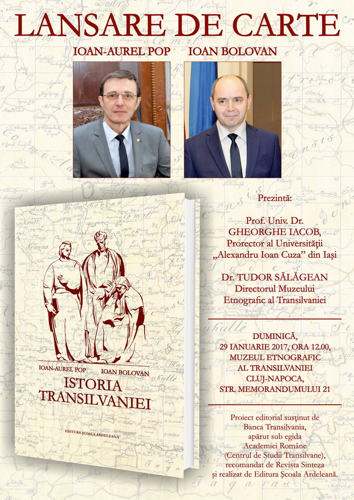 29.01 Lansare de carte: Istoria Transilvaniei