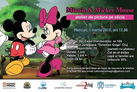 01.03 “Minnie & Mickey Mouse” – Atelier de pictura pe sticla pt copii