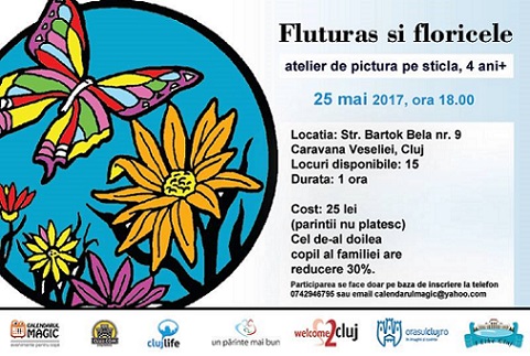 25.05 Fluturas si floricele – Atelier de pictura pe sticla pentru copii
