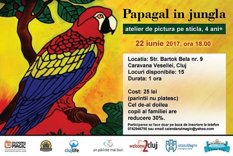 22.06 “Papagal in jungla” – Atelier de pictura pe sticla pentru copii