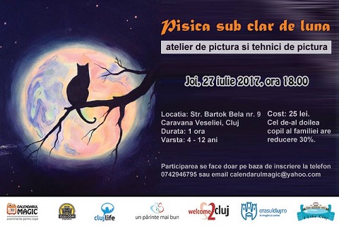 27.07 Atelier de pictura pentru copii: Pisica sub clar de luna