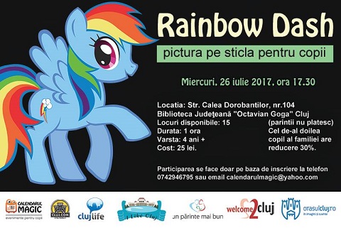 26.07 “Rainbow Dash” – Atelier de pictura pe sticla pentru copii