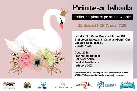 23.08 Atelier de pictura pe sticla pentru copii: Lebada printesa