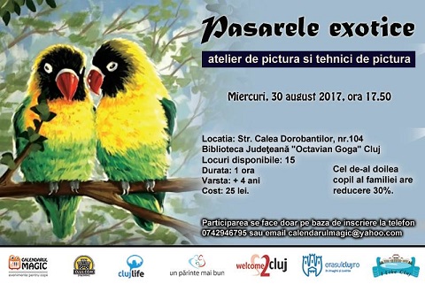 30.08 Atelier de pictura pentru copii: Pasarele exotice