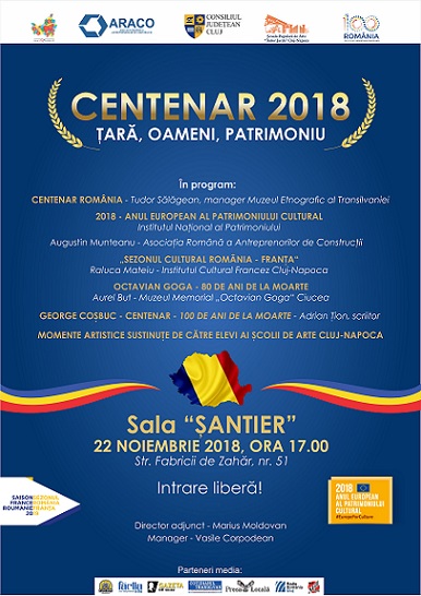 22.11 Simpozion: Centenar 2018 – Ţară, Oameni, Patrimoniu