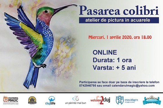 1.04 Atelier de pictura in acuarele: Pasarea colibri