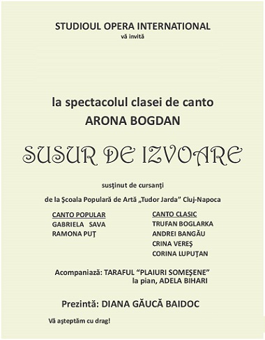29.07 Spectacol: Susur de izvoare