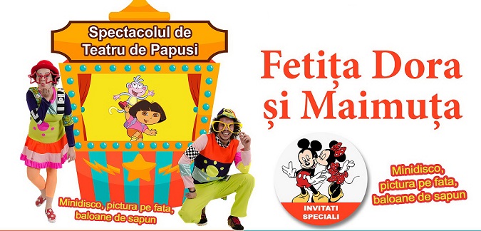 15.05 Eveniment pentru copii: Fetița Dora și maimuța