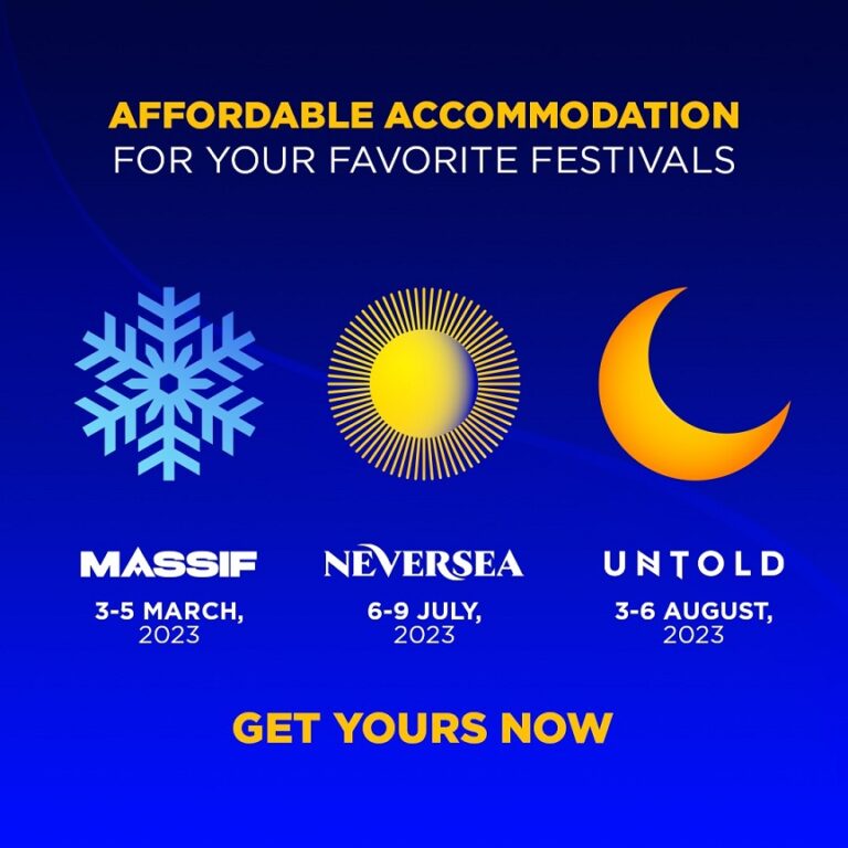 OPȚIUNI DE CAZARE LA CELE MAI MARI FESTIVALURI DE MUZICĂ: UNTOLD, NEVERSEA ȘI MASSIF 2023