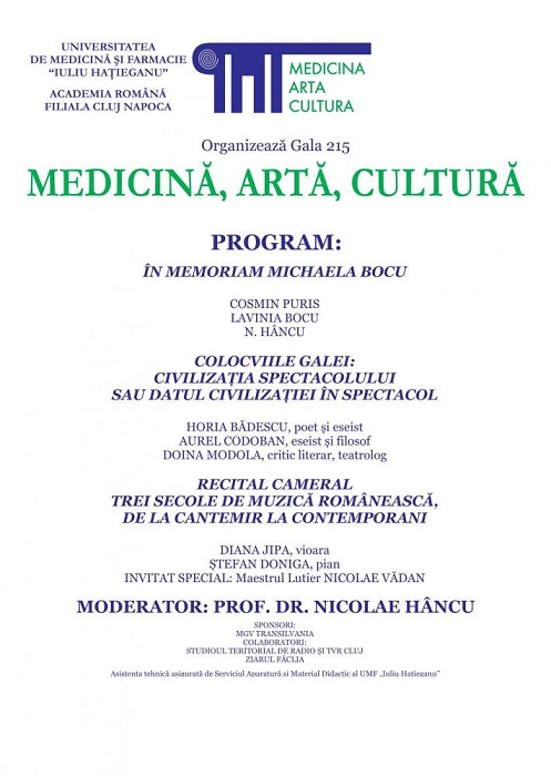 25.01 Gala 215: Medicină, artă, cultură