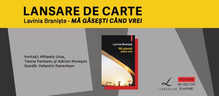 23.03 Lansare de carte: Mă găseşti când vrei
