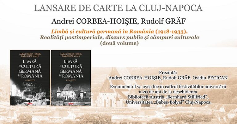 3.10 Lansare de carte: Limbă și cultură germană în România (1918-1933)