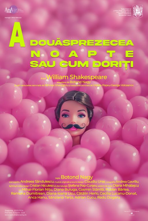 18.01 Spectacol de teatru: A douăsprezecea noapte sau cum doriți