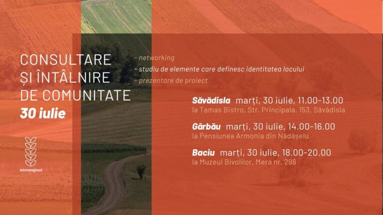 30.07 Consultare și întâlnire de comunitate
