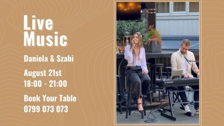 21.08 Muzică live: Daniela & Szabi
