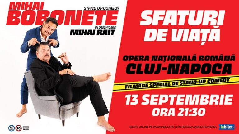 13.09 Stand up comedy cu Mihai Bobonete – Sfaturi de Viață