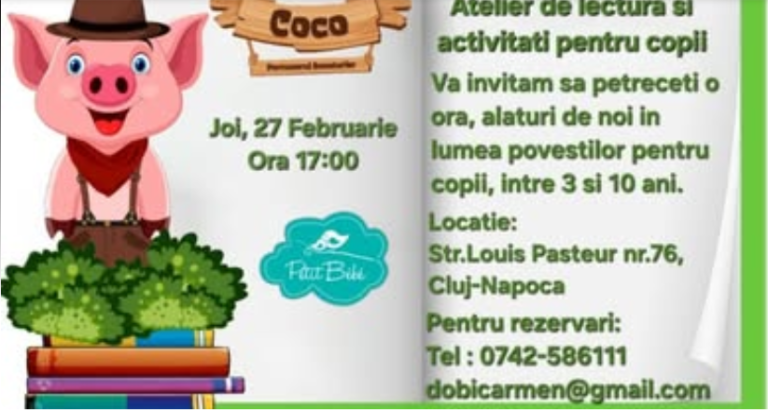 27.02 Atelier de lectura si activitati pentru copii