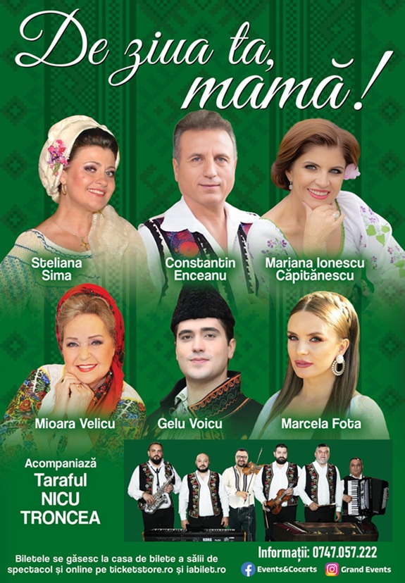 18.03 Spectacol de folclor: De ziua ta, mama!