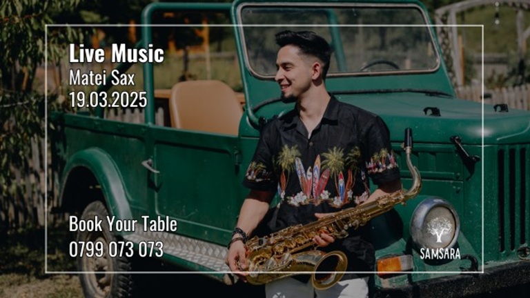 19.03 Muzică live: Matei Sax